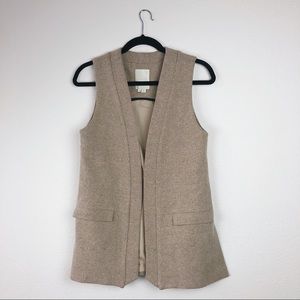 Anthro Elevenses Easton Tan Wool Tunic Vest